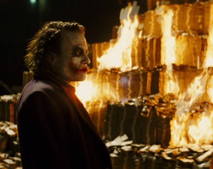 joker burning money