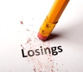 losing lose or luck concept with word and eraser on white background