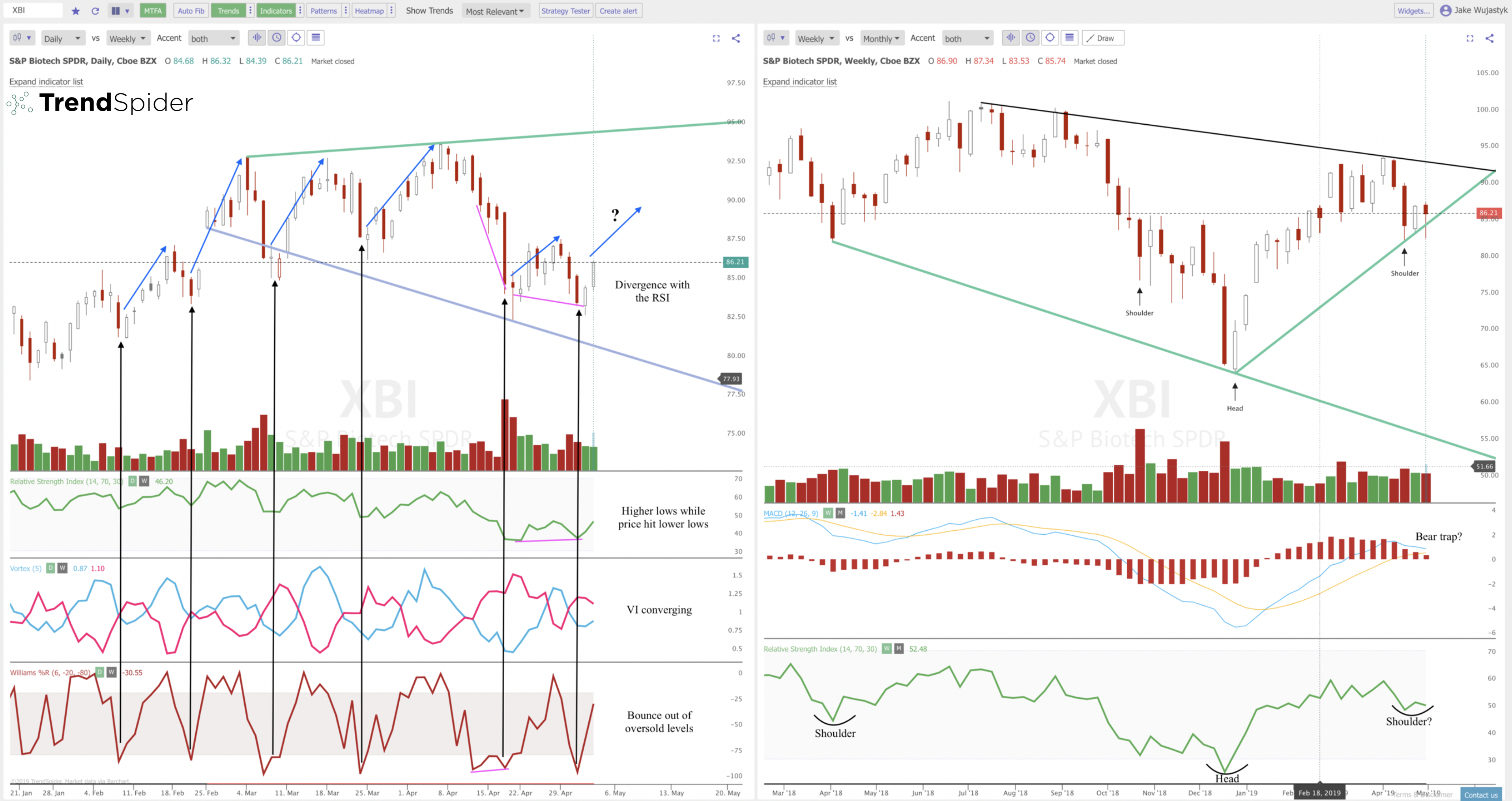 Bullish Patterns Versus the Bearish Indicators on the Charts