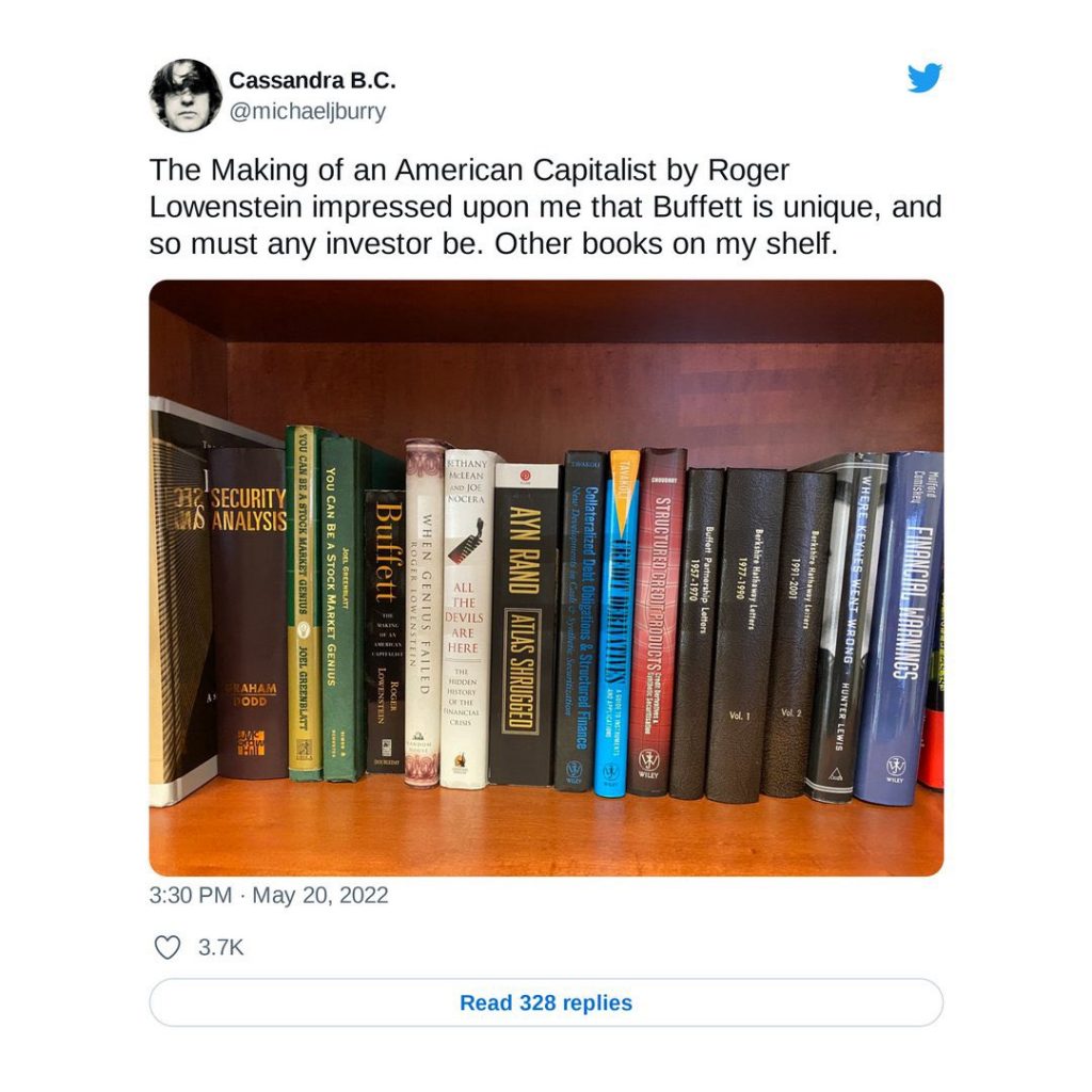 michael burry book recommendations twitter
