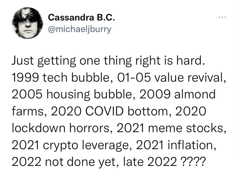 Michael Burry Predictions 2022