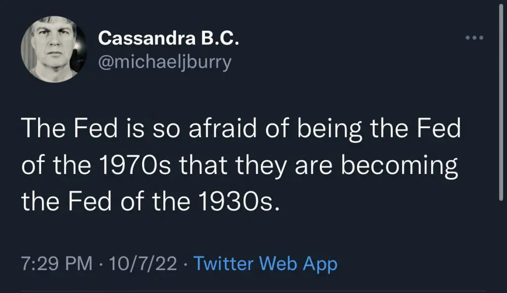 Michael Burry Fed tweet