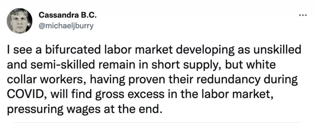 Michael-Burry Tweet labor market