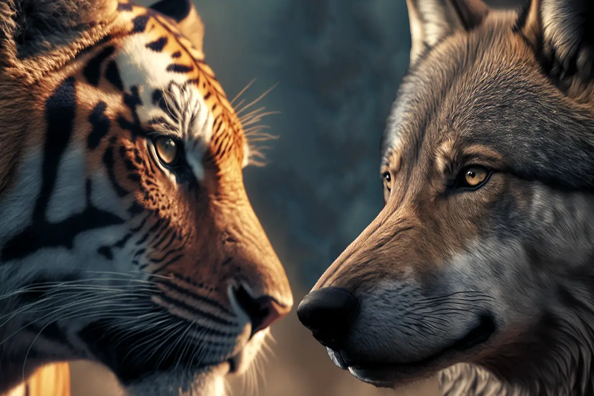 wolf and tiger