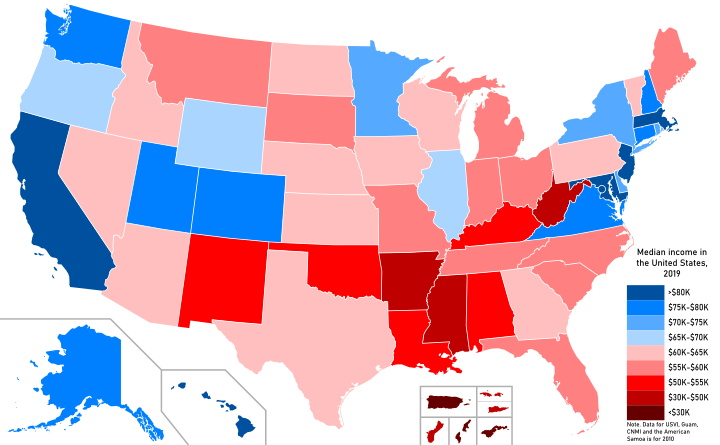 Average Income By State